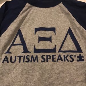 Alpha xi delta autism speaks baseball tee